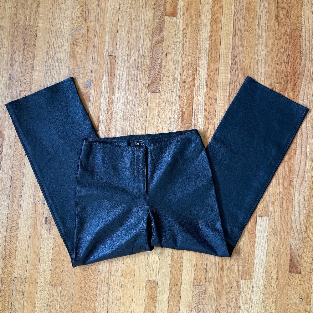 Super Soft Vintage 90s Sleek black genuine leather pants